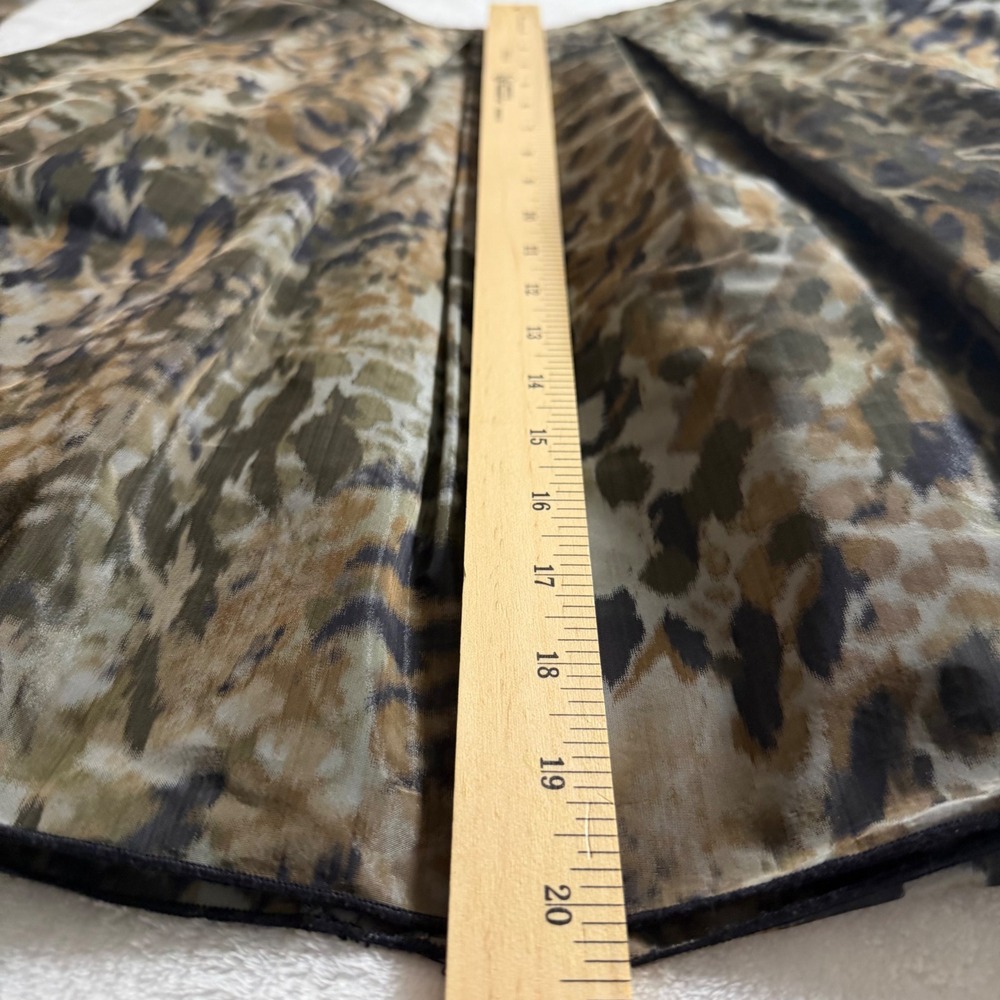 Pink Tartan Animal Print Pleated Mini Skirt Green Tan Size 4 Made in Canada - Picture 6 of 9